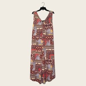 Sami & Jo Plus Mixed Print Sleeveless O-Ring Wide Leg Jumpsuit
